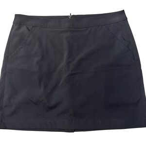 PGA Tour Golf Skort Back Zipper Solid Dark Gray Polyester Womens 10
